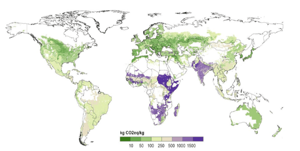Subsistence farmings extreme impact on climate compared to the developed world