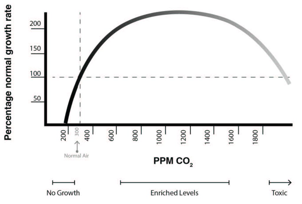 Showing the relationship between Co2 and plant growth